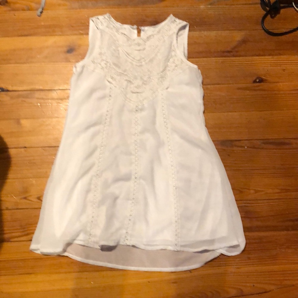 White high neck lace crochet sundress sz small